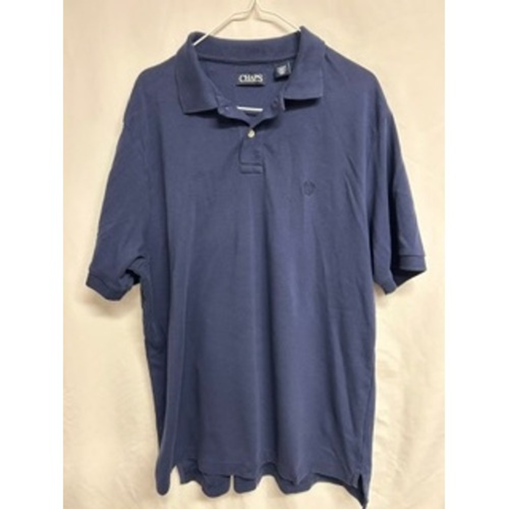 Chaps Mens Navy Blue Short Sleeve Cotton‎ Pique Polo Shirt Size XL 100% Cotton